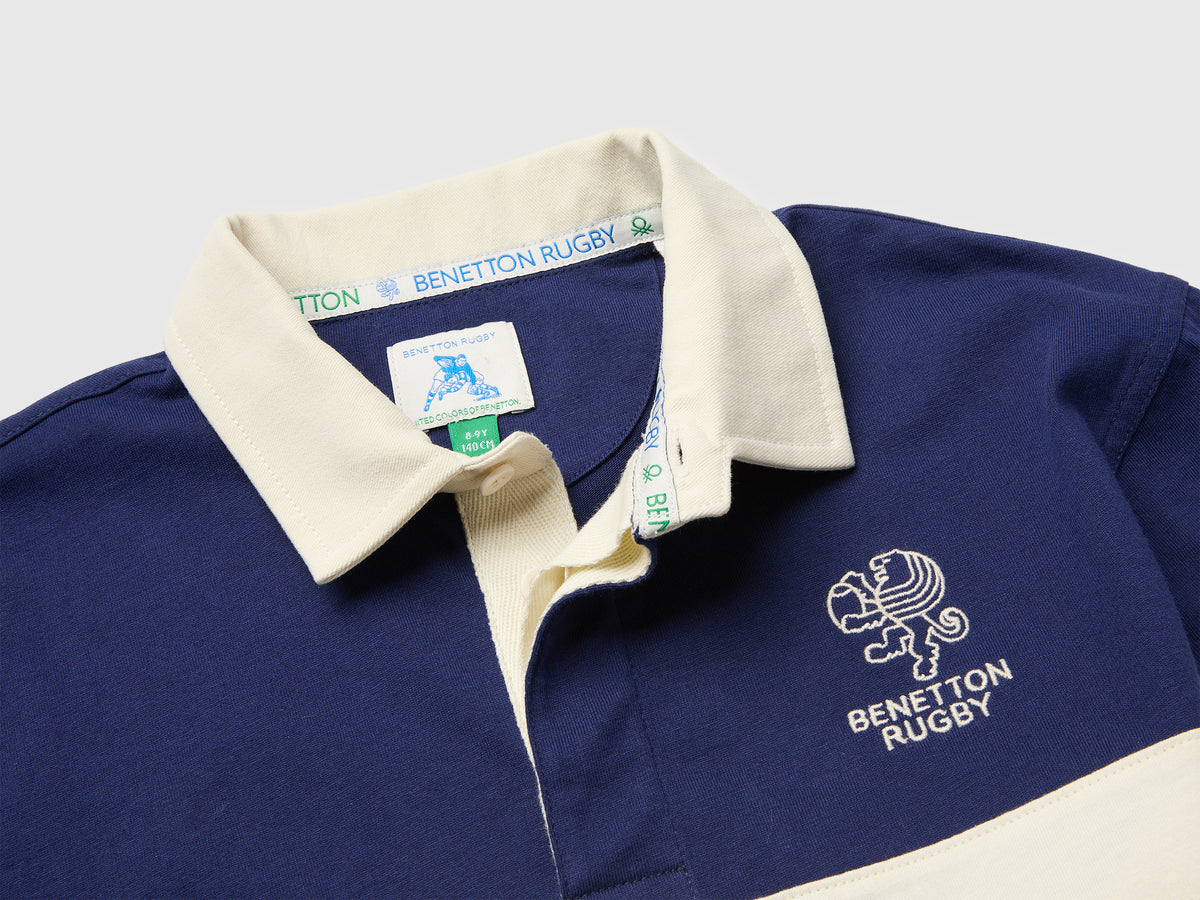 Polo azul-escuro Benetton Rugby em algodão orgânico - ucb_image_DS1