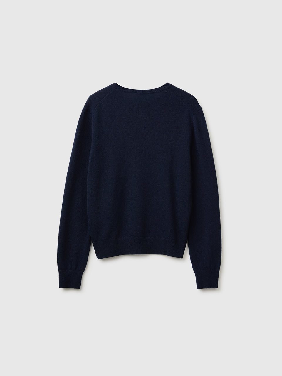 Camisola decote em V azul em pura lã Merino - ucb_image_BS