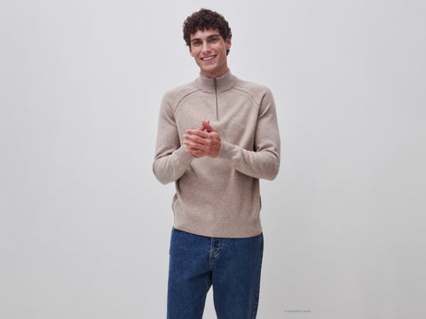 Camisola com fecho de correr 100% lã Merino - ucb_image_F