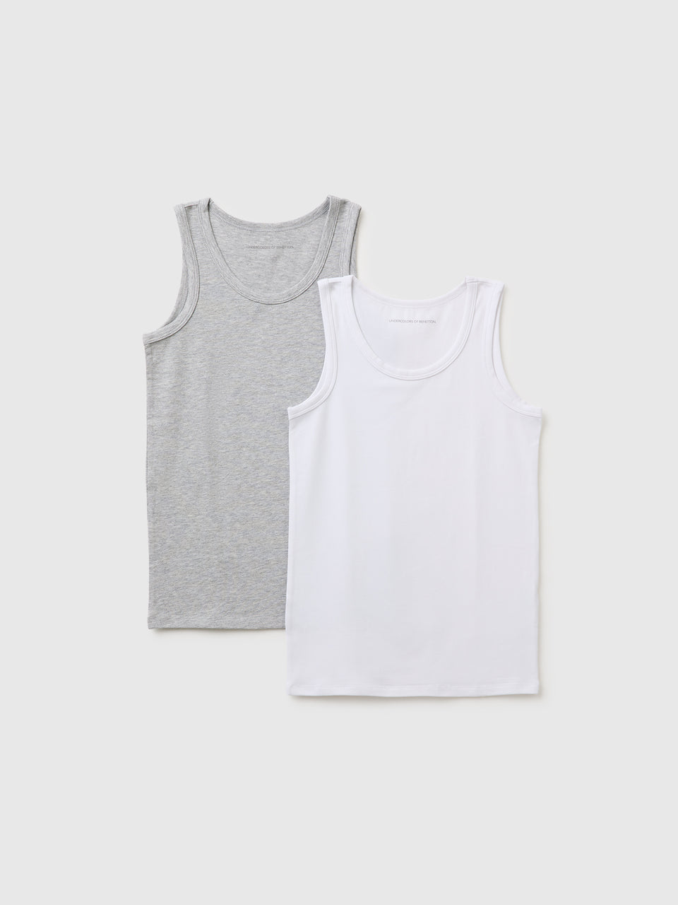 Duas t-shirts sem mangas de roupa interior em algodão stretch - ucb_image_FS