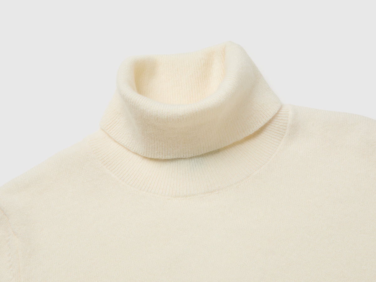 Camisola de gola alta branco nata em pura caxemira - ucb_image_DS1