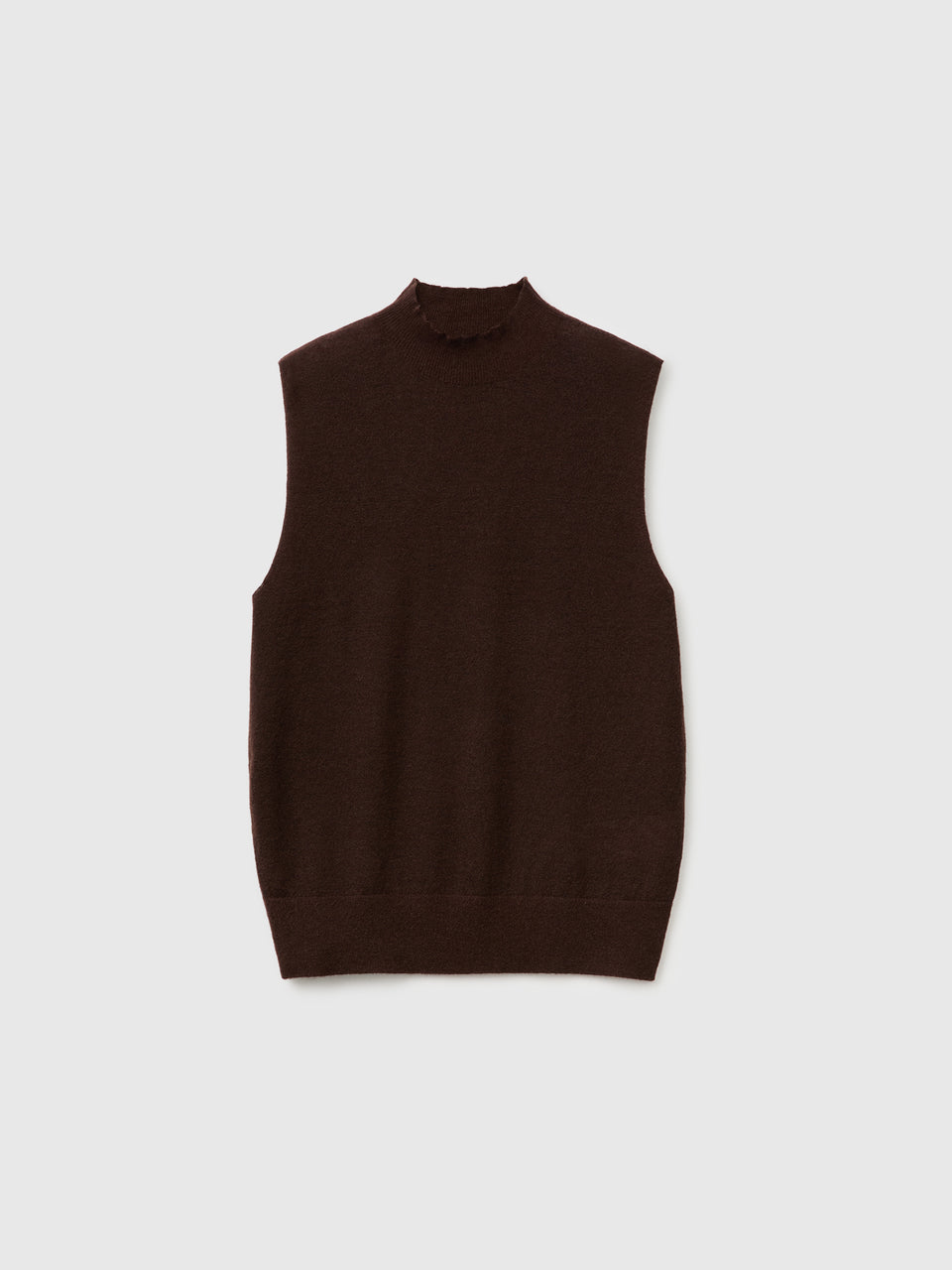 Camisola de gola alta sem mangas em mistura de lã ultraligeira - ucb_image_FS