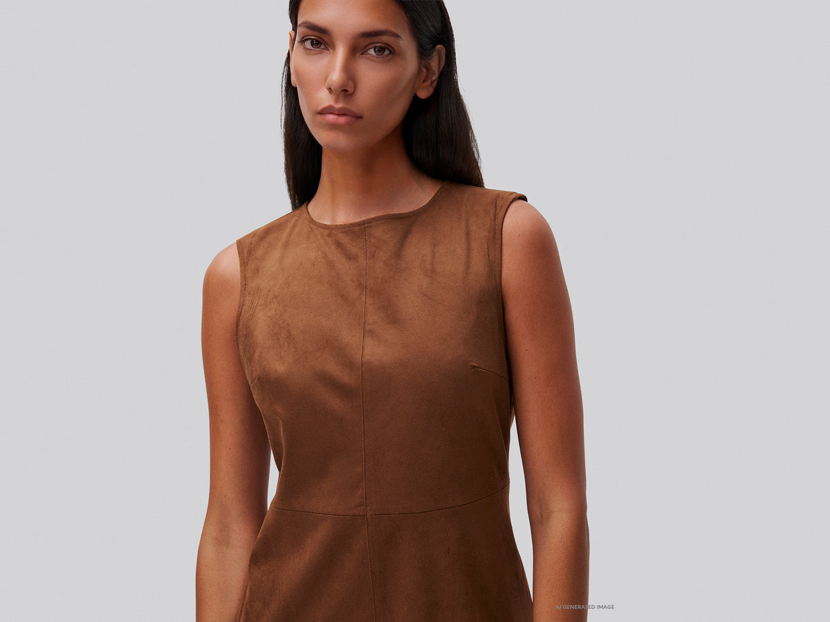 Vestido sem mangas com efeito camurça - ucb_image_FY