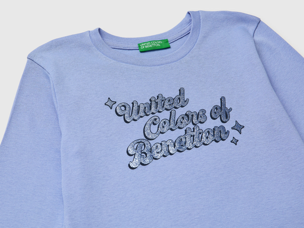 T-shirt com logótipo glitter em algodão orgânico - ucb_image_DS1