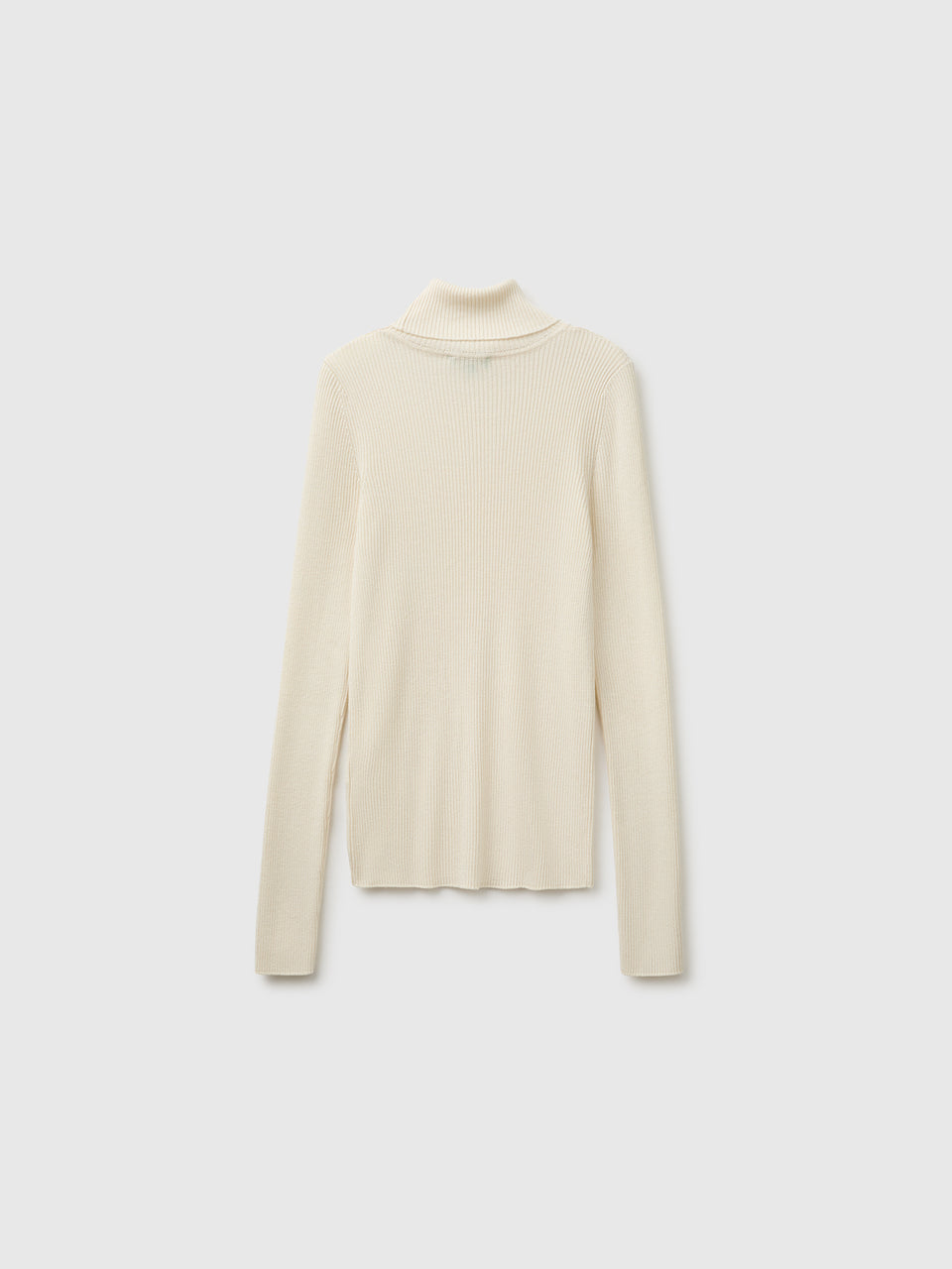 Camisola de gola alta canelada em mistura de seda e lã - ucb_image_BS