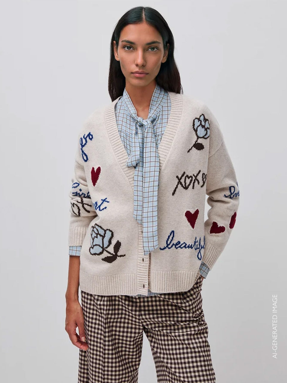 Gingham check trousers