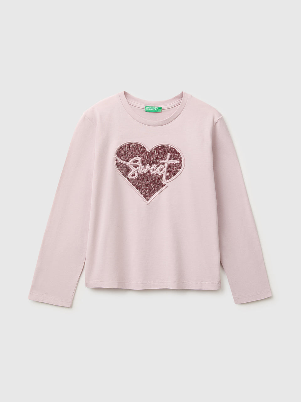 T-shirt em algodão orgânico quente com lantejoulas - ucb_image_FS