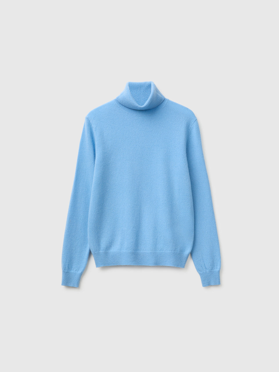 Camisola de gola alta azul-claro em pura lã Merino - ucb_image_FS