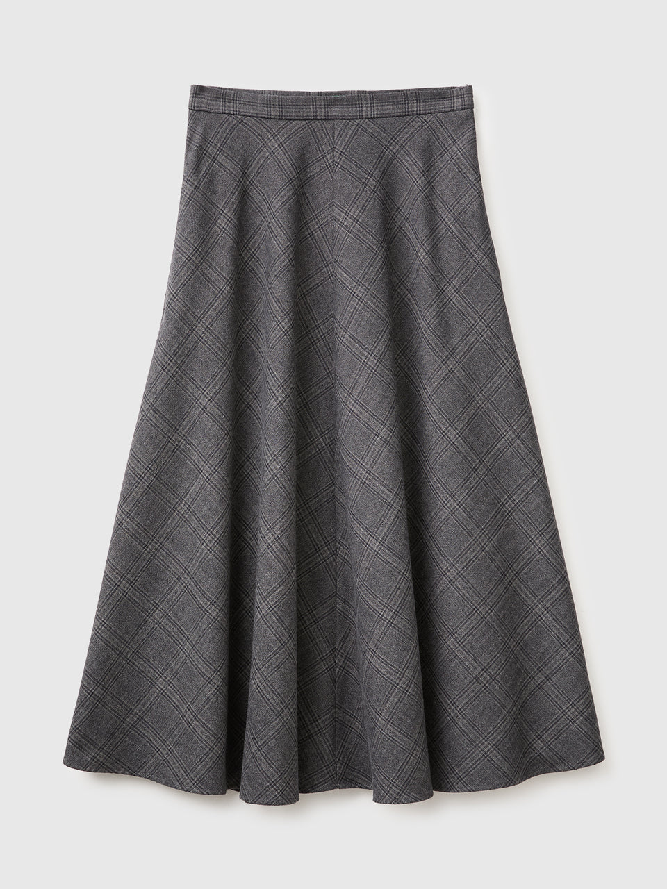 Saia comprida tartan em viscose mista - ucb_image_FS