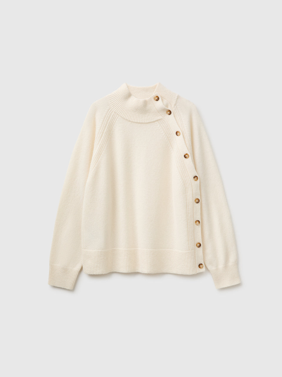 Camisola de gola alta com botões 100% lã - ucb_image_FS