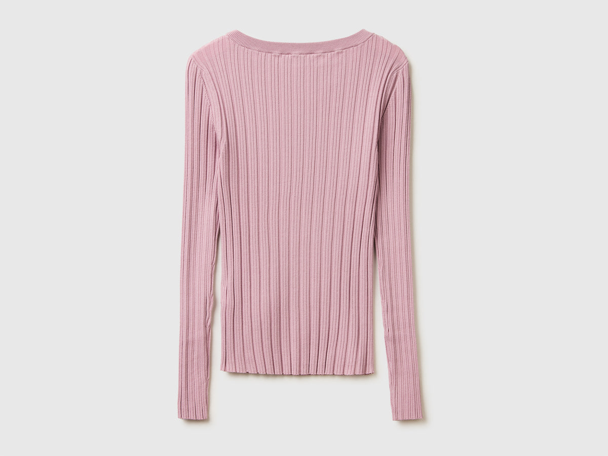 Fitted ribbed sweater - ucb_image_BS