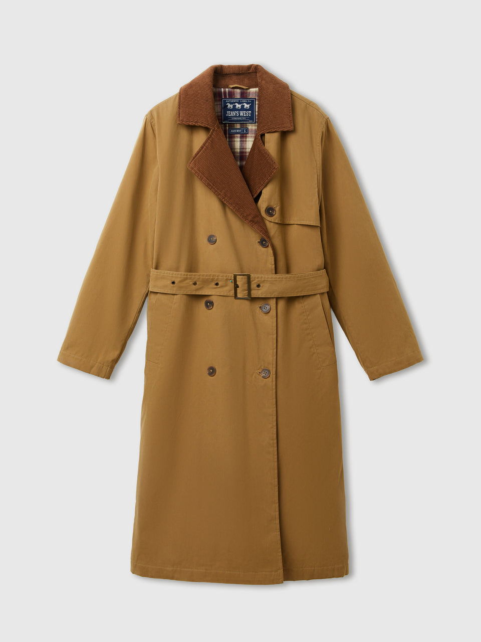 Trench coat com detalhes em veludo canelado - ucb_image_FS
