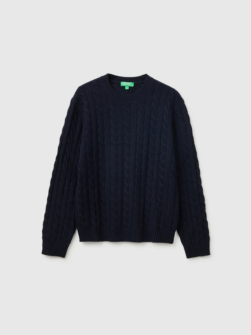Camisola de gola redonda com tranças em mistura de lã - ucb_image_FS