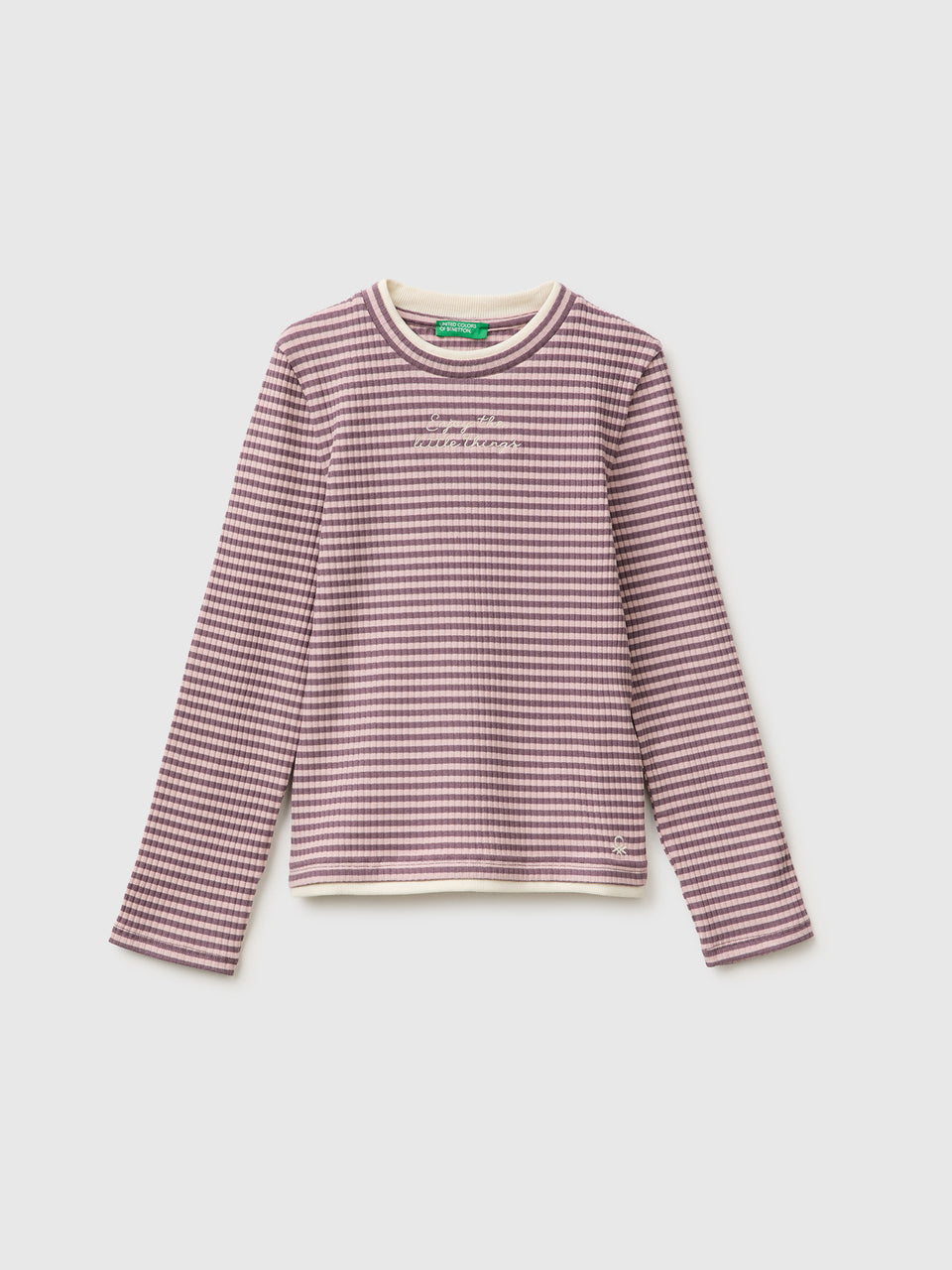 T-shirt com canelado riscado e bordado - ucb_image_FS