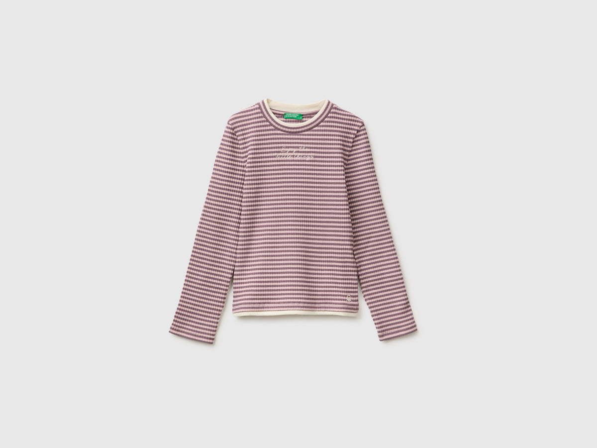T-shirt com canelado riscado e bordado - ucb_image_FS