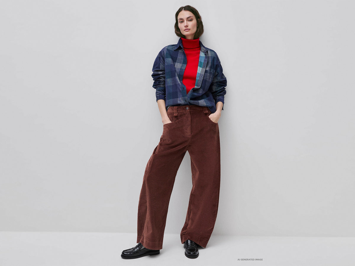 Corduroy checked shirt