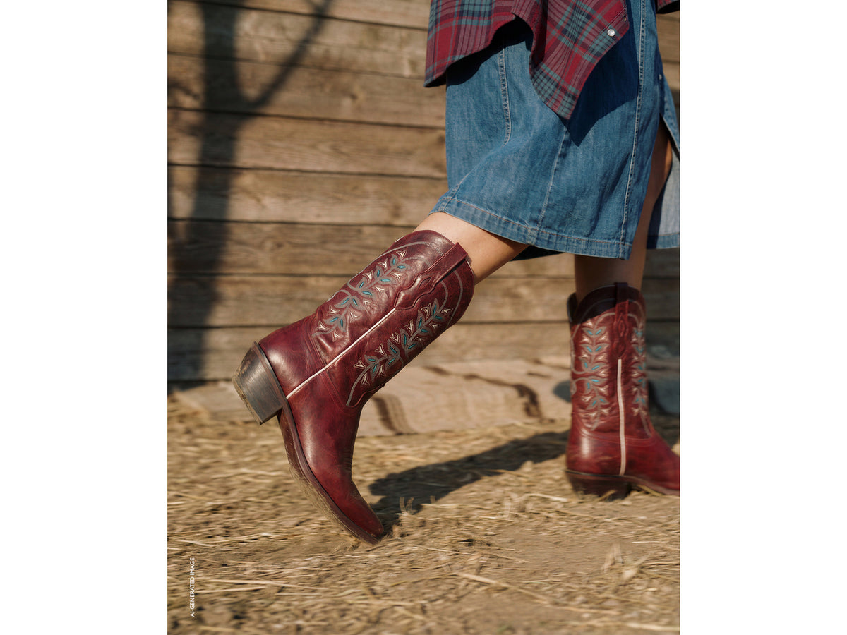 High red Texan boots