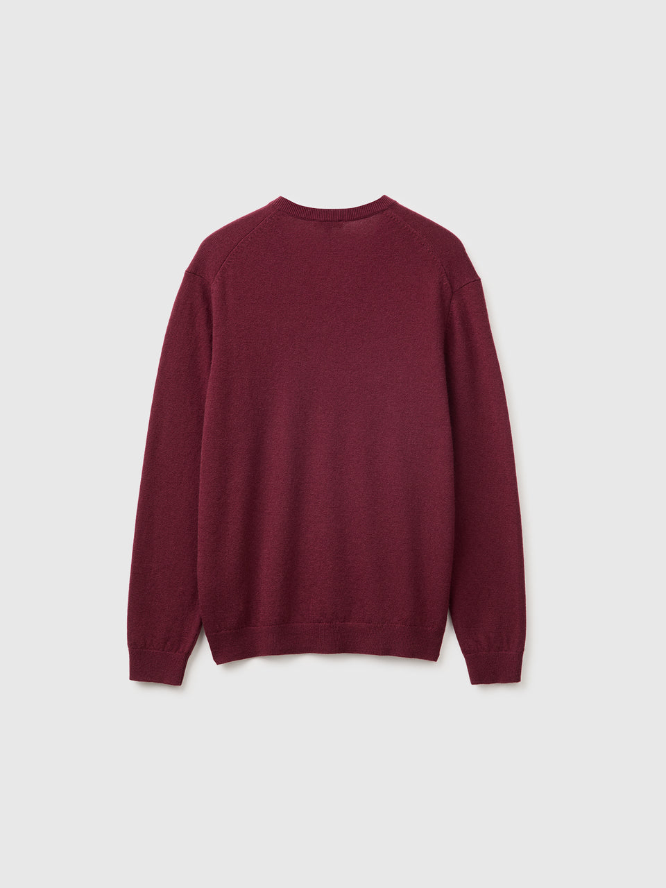 Camisola decote em V bordô em pura lã Merino - ucb_image_BS