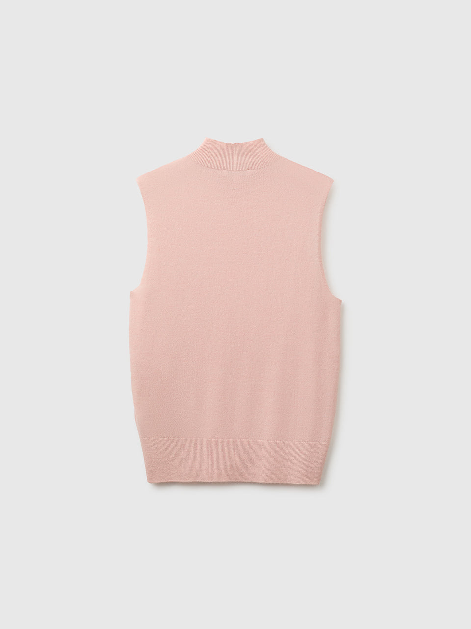 Camisola de gola alta sem mangas em mistura de lã ultraligeira - ucb_image_BS