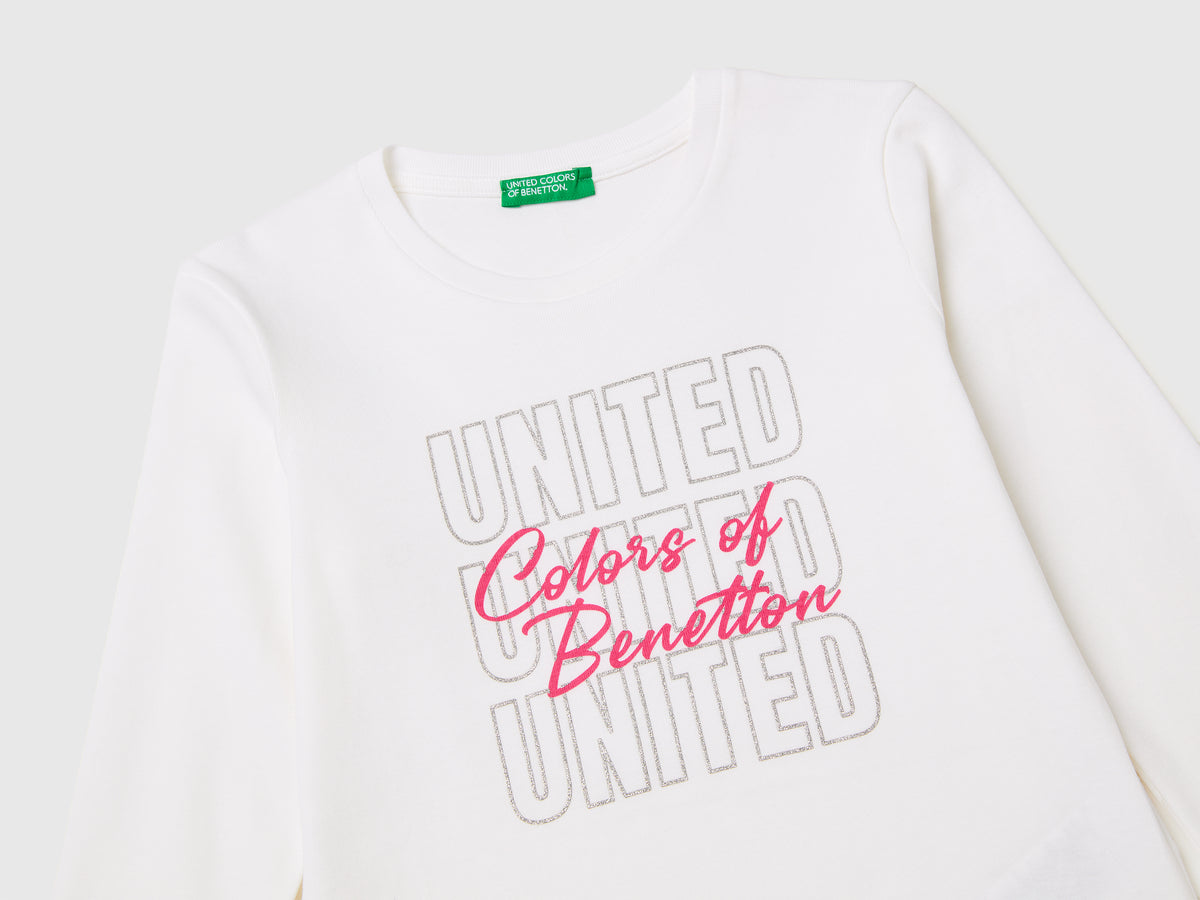 T-shirt com logótipo glitter em algodão orgânico - ucb_image_DS1