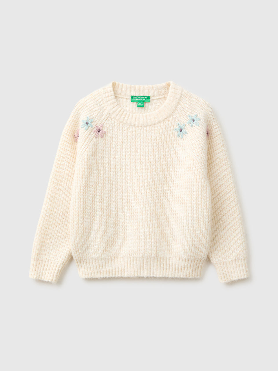 Camisola com flores bordadas em mistura de lã - ucb_image_FS