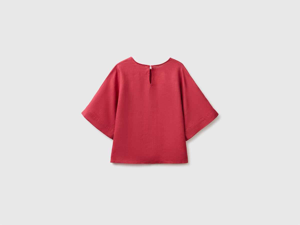Blusa de gola redonda em linho puro - ucb_image_BS