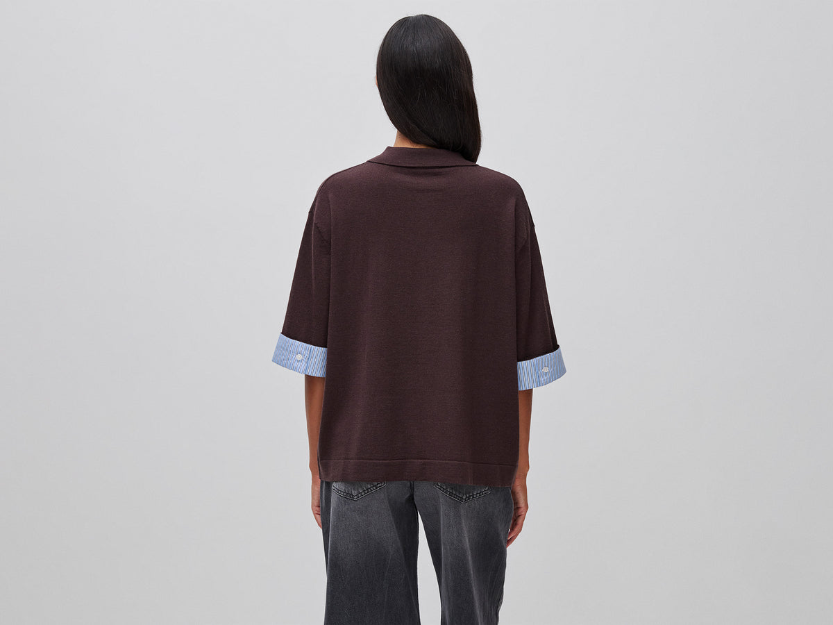 Camisola tipo polo em mistura de lã - ucb_image_B