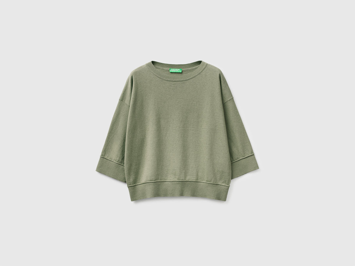Camisola de gola redonda em algodão e lã - ucb_image_FS