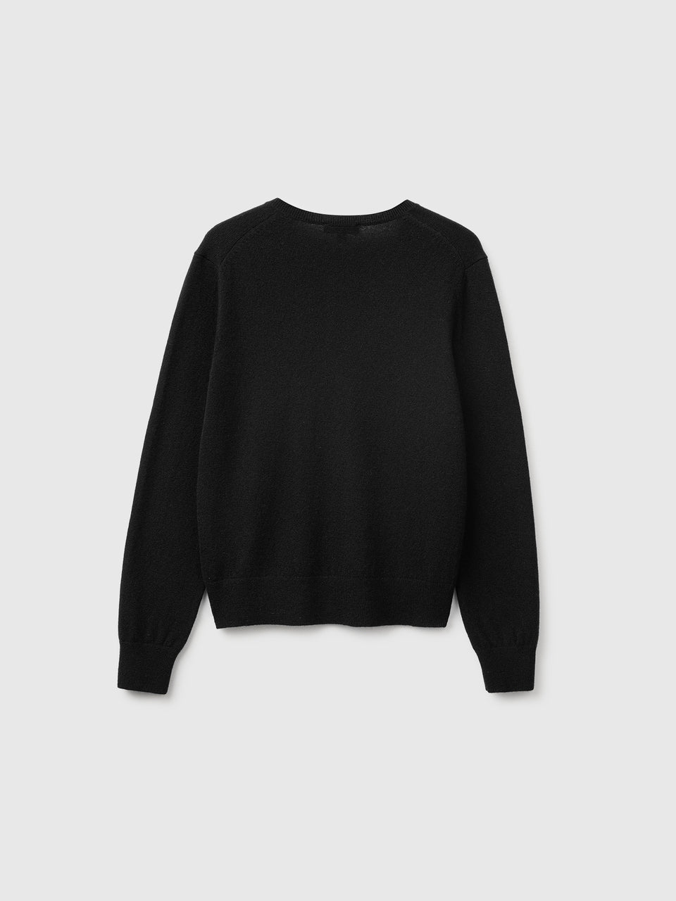 Camisola decote em V preta em pura lã Merino - ucb_image_BS