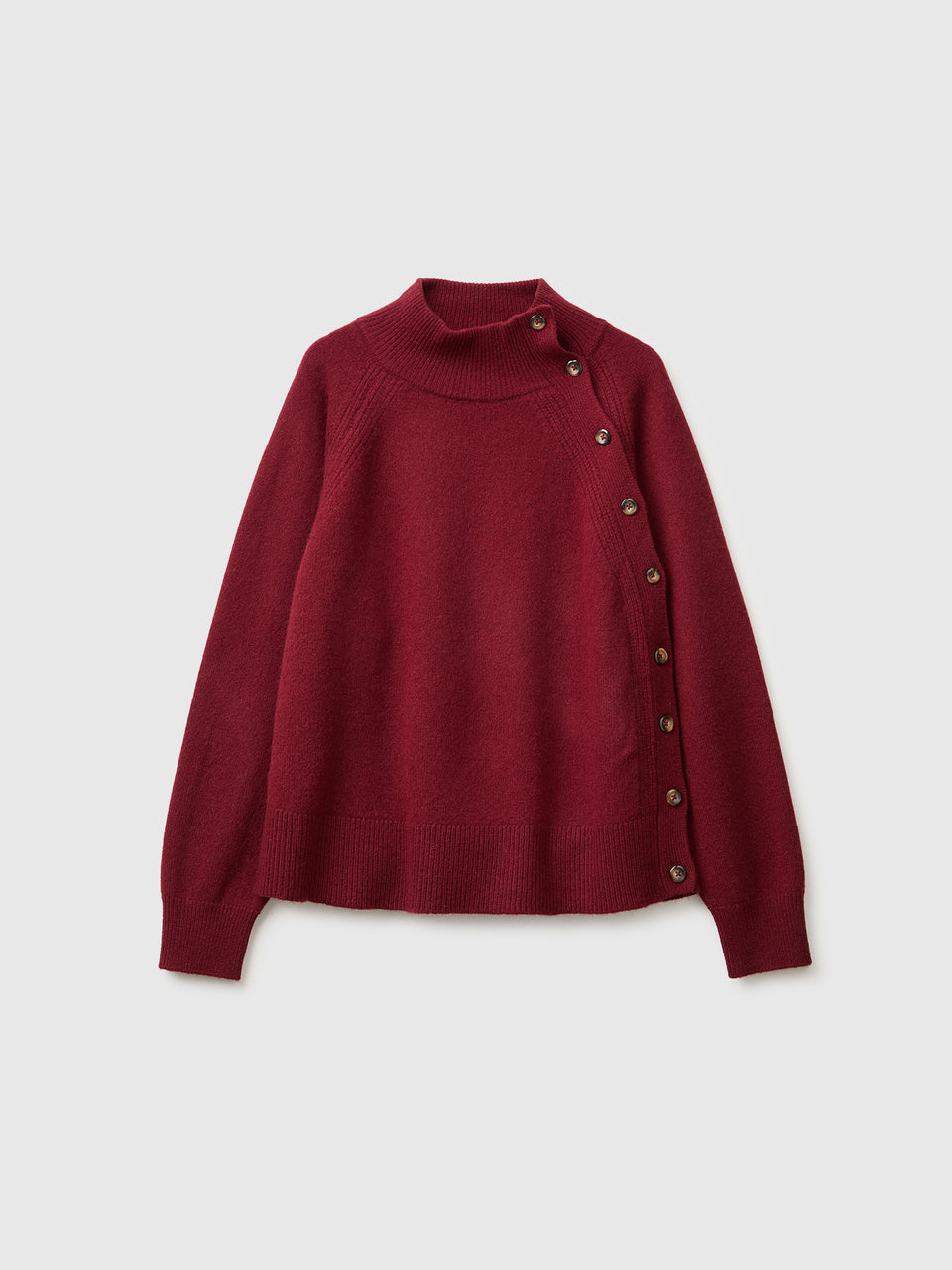 Camisola de gola alta com botões 100% lã - ucb_image_FS