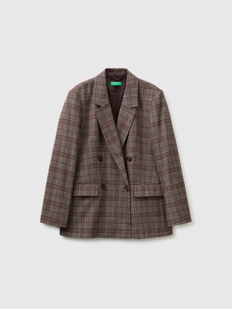 Blazer tartan trespassado em viscose mista - ucb_image_FS