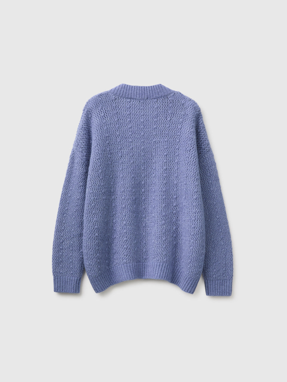 Camisola decote em V perfurada em mistura de lã e alpaca - ucb_image_BS