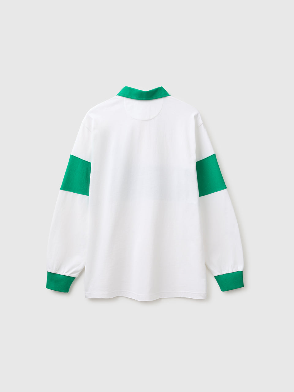 Polo branco e verde Benetton Rugby 100% algodão - ucb_image_BS