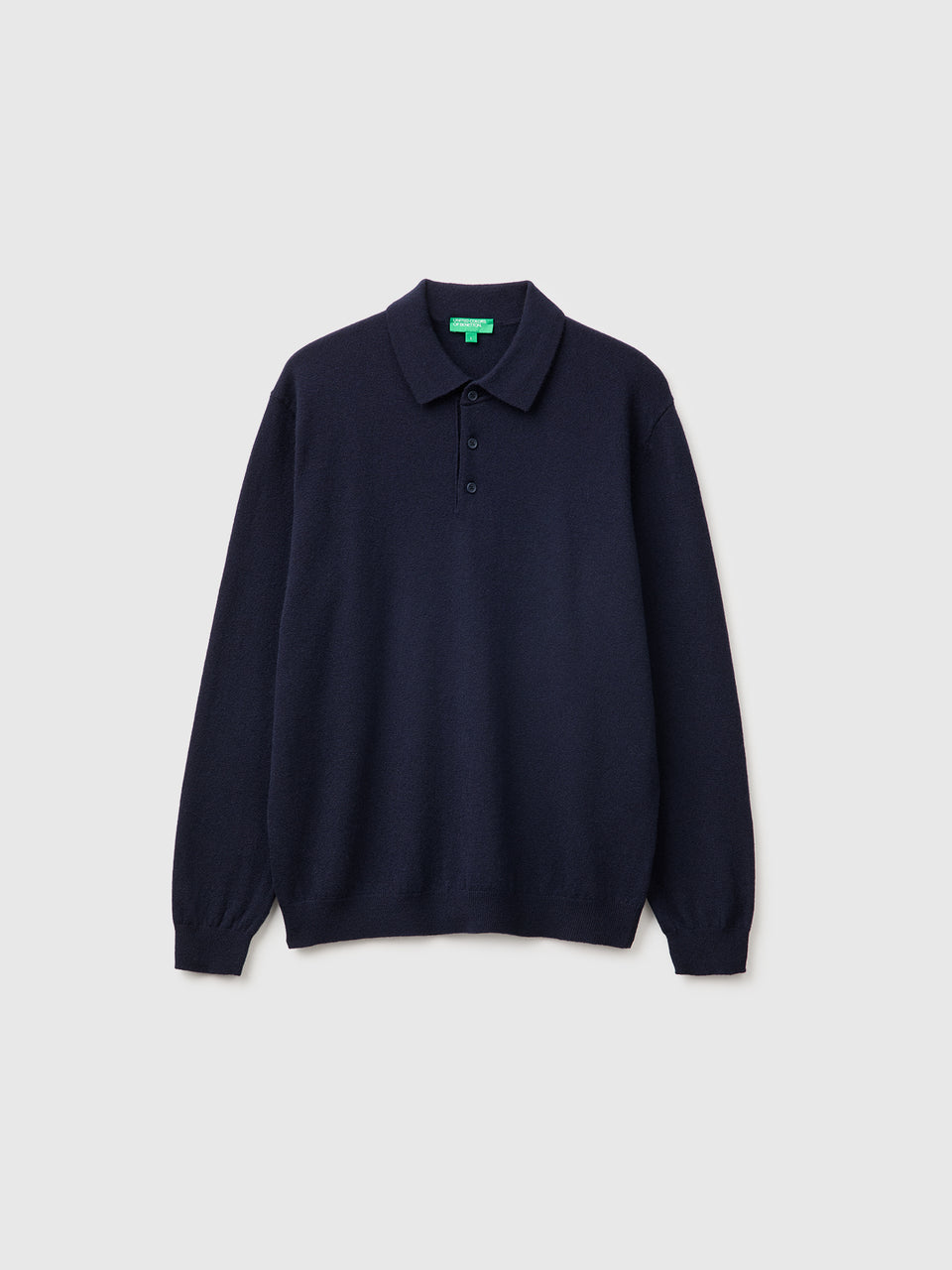 Polo azul da meia-noite em pura lã Merino - ucb_image_FS