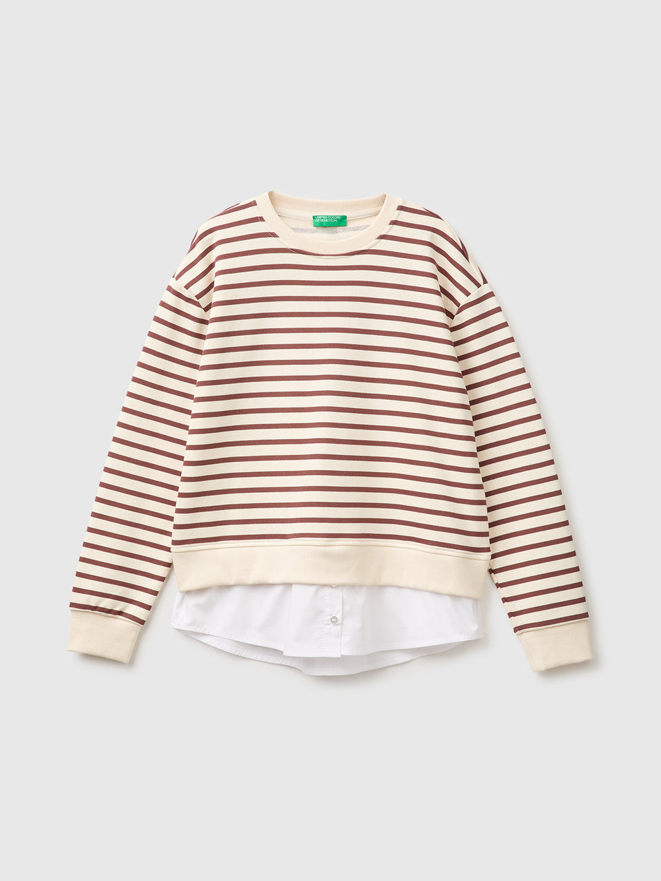 Sweat às riscas com inserção de camisa - ucb_image_FS