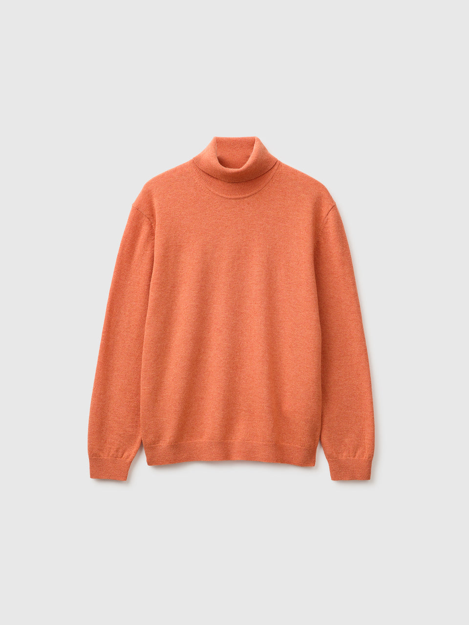 Camisola de gola alta alaranjada em pura lã Merino - ucb_image_FS