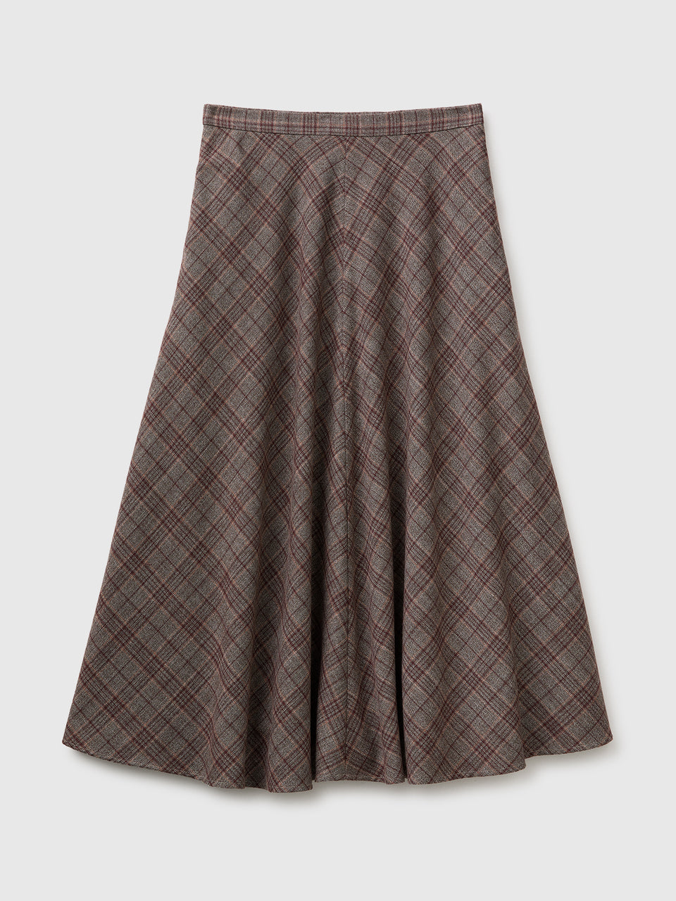 Saia comprida tartan em viscose mista - ucb_image_FS