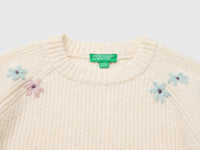 Camisola com flores bordadas em mistura de lã - ucb_image_DS1