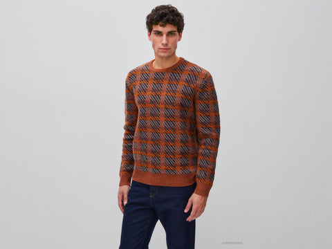 Camisola tartan em mistura de algodão e lã - ucb_image_F