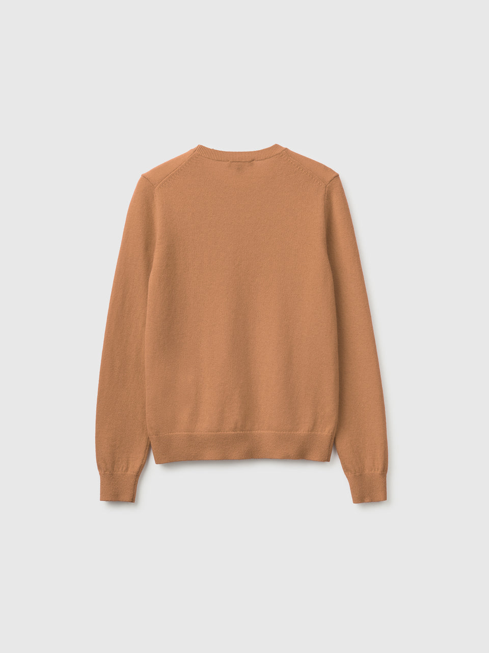 Camisola de gola redonda cor camel em pura lã Merino - ucb_image_BS